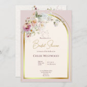 Pastel Bloemen Bruids Douche Uitnodiging (Voorkant / Achterkant)