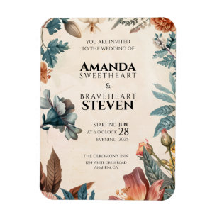 Pastel & Bloemen Bruiloft Magneet