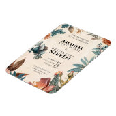 Pastel & Bloemen Bruiloft Magneet (Linkerzijde)