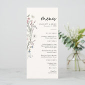 Pastel Bloemen Bruiloft Menu (Staand voorkant)