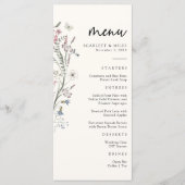 Pastel Bloemen Bruiloft Menu (Voorkant)