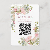  Pastel Bloemen Bruiloft RSVP QR Informatiekaartje (Voorkant)