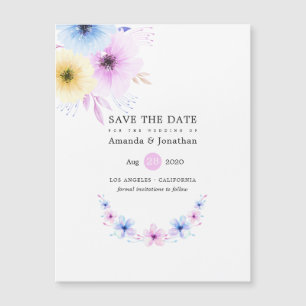 Pastel Bloemen Bruiloft Save the Date