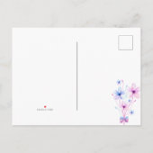 Pastel Bloemen Bruiloft Save the Date Aankondigingskaart (Achterkant)