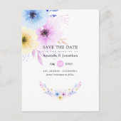 Pastel Bloemen Bruiloft Save the Date Aankondigingskaart (Voorkant)