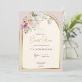 Pastel Bloemen Bruiloftsuitnodiging Kaart (Staand voorkant)