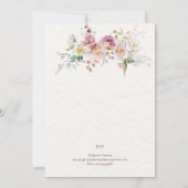 Pastel Bloemen Bruiloftsuitnodiging Kaart (Achterkant)