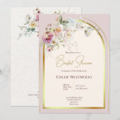 Pastel Bloemen Bruiloftsuitnodiging Kaart (Voorkant / Achterkant)