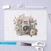 Pastel Bloemen Camera Art voor Decoupage Tissuepapier (Craft)
