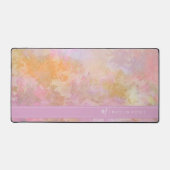 Pastel Bloemen Chic Script Monogram Bureaumat (Voorkant)