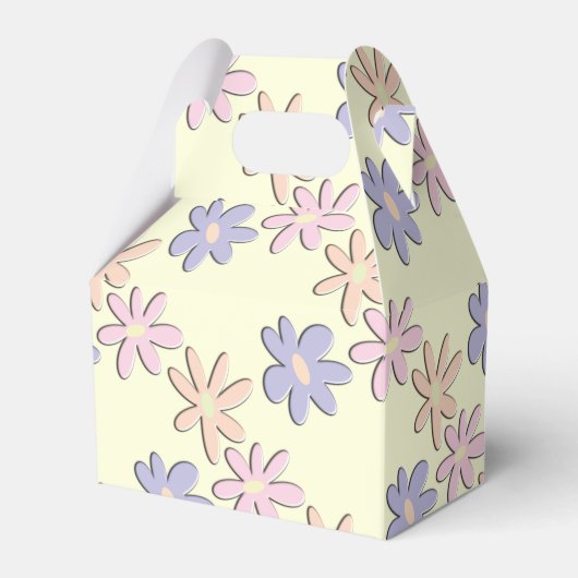 Pastel Bloemen Crème Bedankdoosjes (Voorkant Zijde)