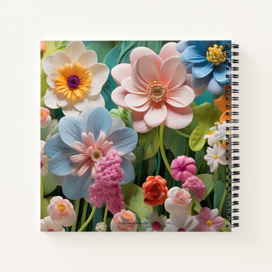 Pastel Bloemen Dagboek Notitieboek (Achterkant)