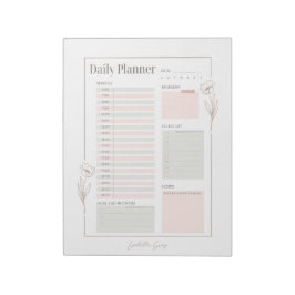 Pastel Bloemen Dagelijkse Planner Notitieblok