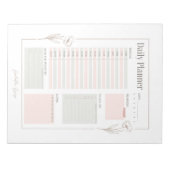 Pastel Bloemen Dagelijkse Planner Notitieblok (Voorkant)