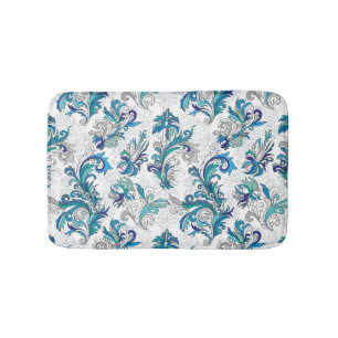 Pastel Bloemen Doodle  Patroon. Badmat
