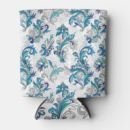 Pastel Bloemen Doodle  Patroon. Blikjeskoeler (Voorkant)
