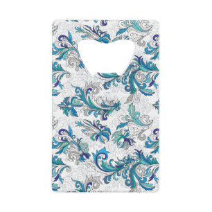 Pastel Bloemen Doodle Patroon. Creditkaart Flessenopener