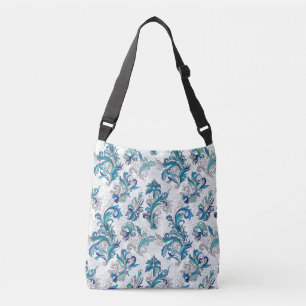 Pastel Bloemen Doodle Patroon. Crossbody Tas
