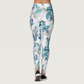 Pastel Bloemen Doodle Patroon. Leggings (Achterkant)
