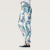 Pastel Bloemen Doodle Patroon. Leggings (Links)