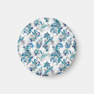 Pastel Bloemen Doodle  Patroon. Magneet