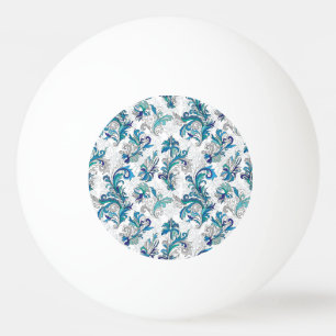 Pastel Bloemen Doodle Patroon. Pingpongbal