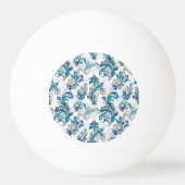 Pastel Bloemen Doodle Patroon. Pingpongbal (Achterkant)