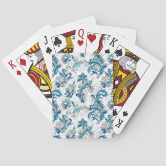 Pastel Bloemen Doodle  Patroon. Pokerkaarten