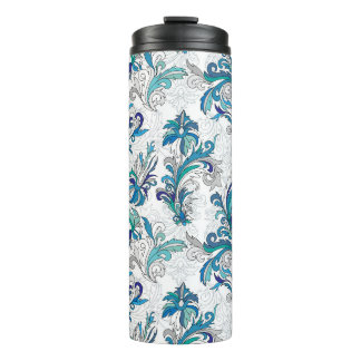 Pastel Bloemen Doodle  Patroon. Thermosbeker