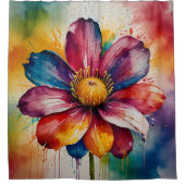 Pastel Bloemen Douchegordijn Set (Voorkant)