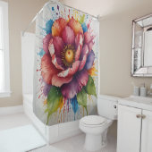 Pastel Bloemen Douchegordijn Set (In situ)