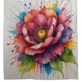 Pastel Bloemen Douchegordijn Set (Voorkant)