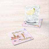 Pastel Bloemen Eenhoorn Verjaardagsfeest Kartonnen Onderzetters (Insitu)