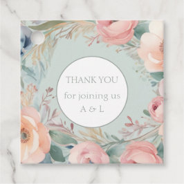 Pastel Bloemen Elegantie Bruiloft Bedankjes Labels