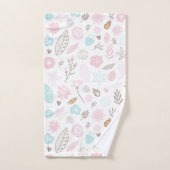 Pastel bloemen en gebladerte patroon bad handdoek (Handdoek)