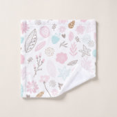 Pastel bloemen en gebladerte patroon bad handdoek (Wasdoekje)