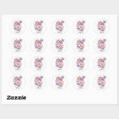 Pastel Bloemen en Vlinders SJABLOON Ronde Sticker (Vel)