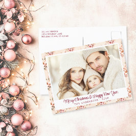 Pastel Bloemen Feestdagenkaart