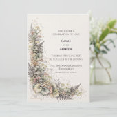 Pastel Bloemen Fern Trouw Uitnodiging (Staand voorkant)