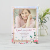 Pastel Bloemen Foto Verjaardag Kaart (Staand voorkant)