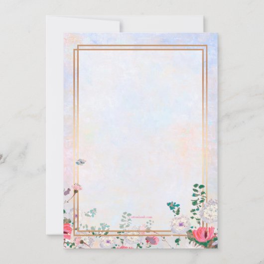 Pastel Bloemen Foto Verjaardag Kaart (Achterkant)