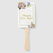 Pastel Bloemen Gelukkig Ooit Na Huwelijk Programma Handwaaier (Voorkant)