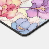 Pastel Bloemen Glas in lood Roze & Blauw Bureaumat (Hoek)
