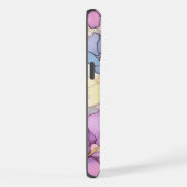 Pastel Bloemen Glas in lood Roze & Blauw iPhone Hoesje (Rechterkant)