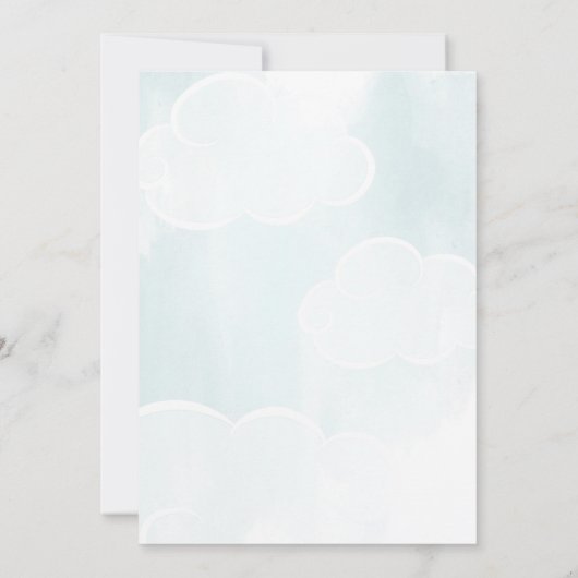 Pastel Bloemen & Goud Hete Luchtballon Baby shower Kaart (Achterkant)