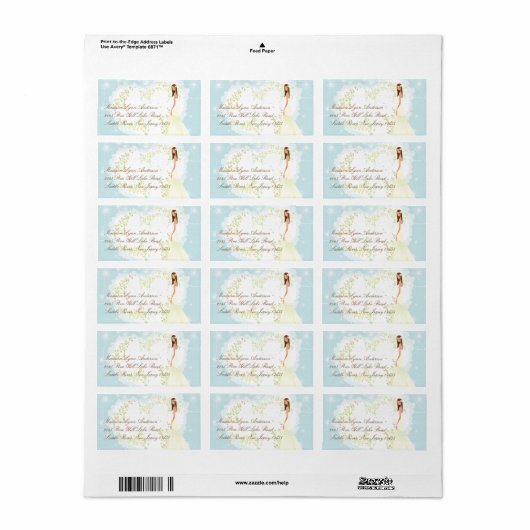 Pastel Bloemen Hart Bruid Retouradres Label (Full Sheet)
