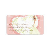 Pastel Bloemen Hart Bruid Retouradres Label (Voorkant)