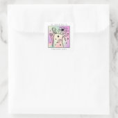 Pastel Bloemen Hologram Vierkant Boek Bord Vierkante Sticker (Tas)
