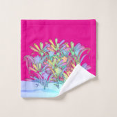 Pastel Bloemen Hot Pink Bad Handdoek (Wasdoekje)