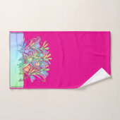 Pastel Bloemen Hot Pink Bad Handdoek (Handdoek)
